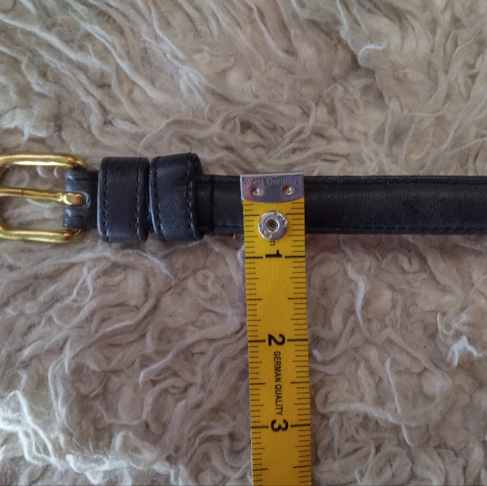 Coach Cowhide Leather Belt With Brass Buckle